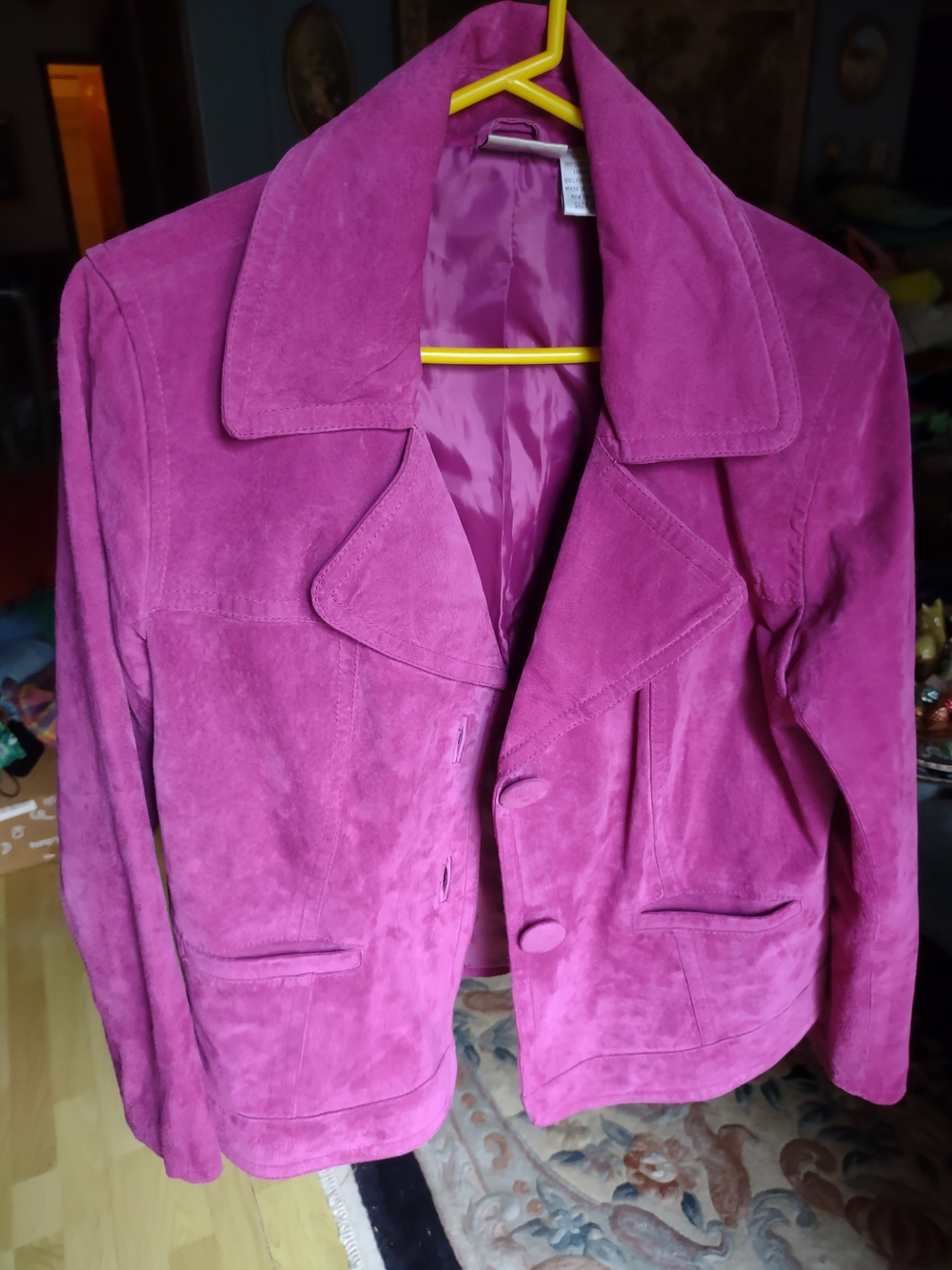 Chico's Vibrant Fuchsia Suede Blazer